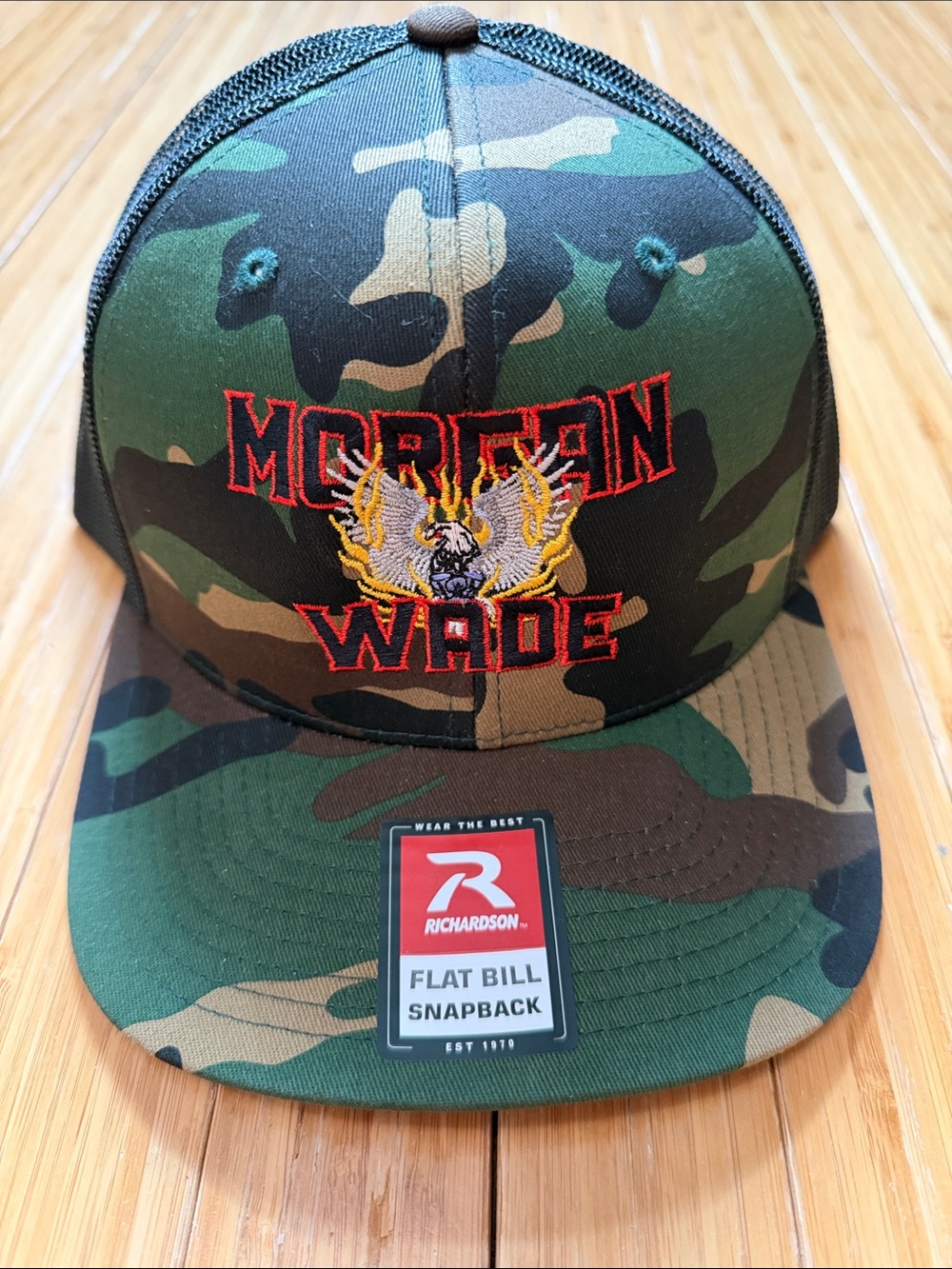 Morgan Wade Camouflage Flat Bill Snapback Hat - Camo Green